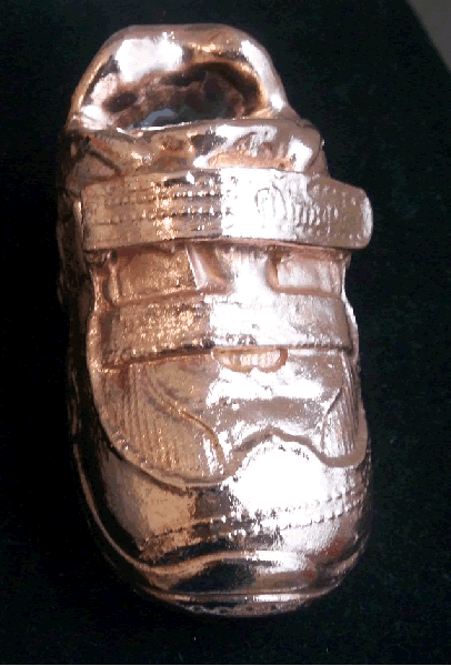 Metalização sapatinho infantil cobre